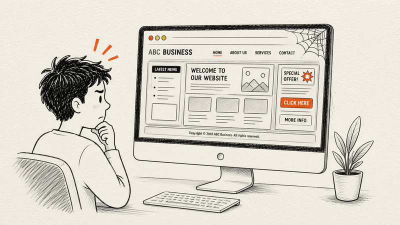 A website that does not feel reliable or trustworthy.